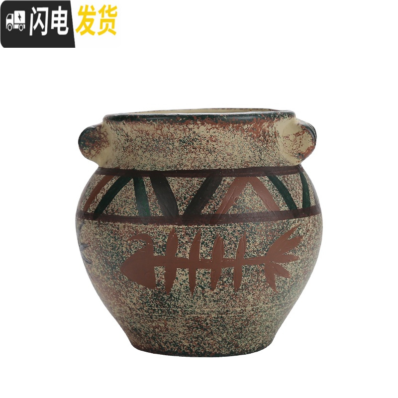 三维工匠多肉绿植陶瓷花盆欧式简约个性盆栽花器小老桩陶瓷花盆高款老桩盆 印彩花盆款E 中等花盆容器