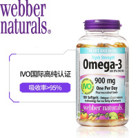 加拿大原装进口伟博Webber Naturals鱼油/深海鱼油Omega-3软胶囊200粒保护心脑血管三高问题1.425