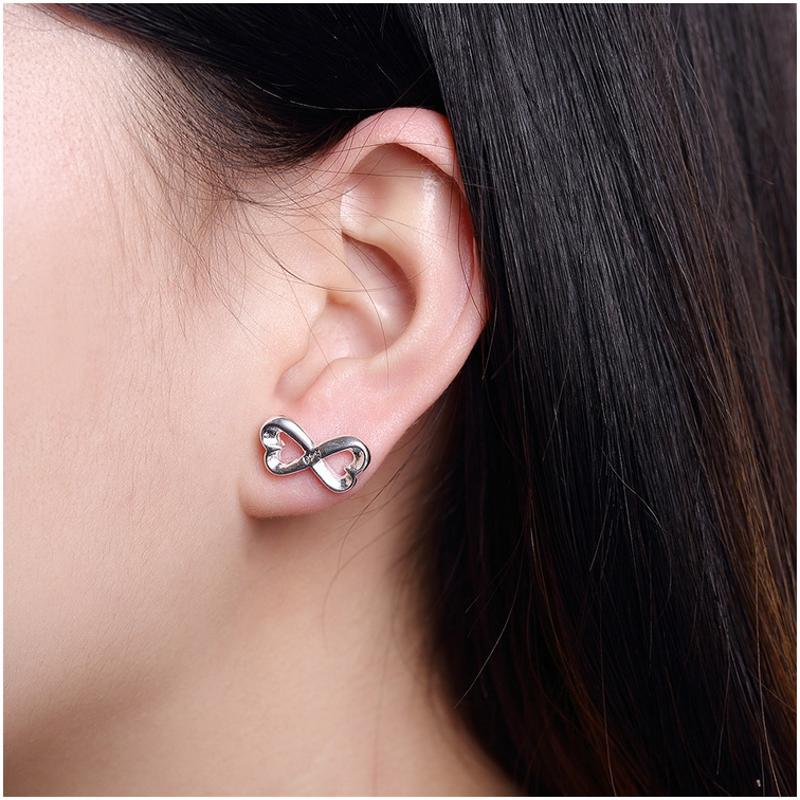 E049 Women silver plated earring 镀925纯银耳钉时尚创意耳环女