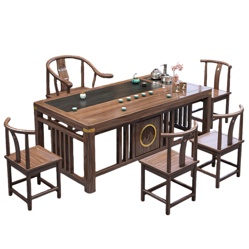 铭思达茶桌1.6米5椅套高清大图