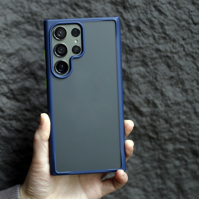 安美宝三星s23ultra手机壳galaxy保护套s22肤感磨砂s22透明plus撞色