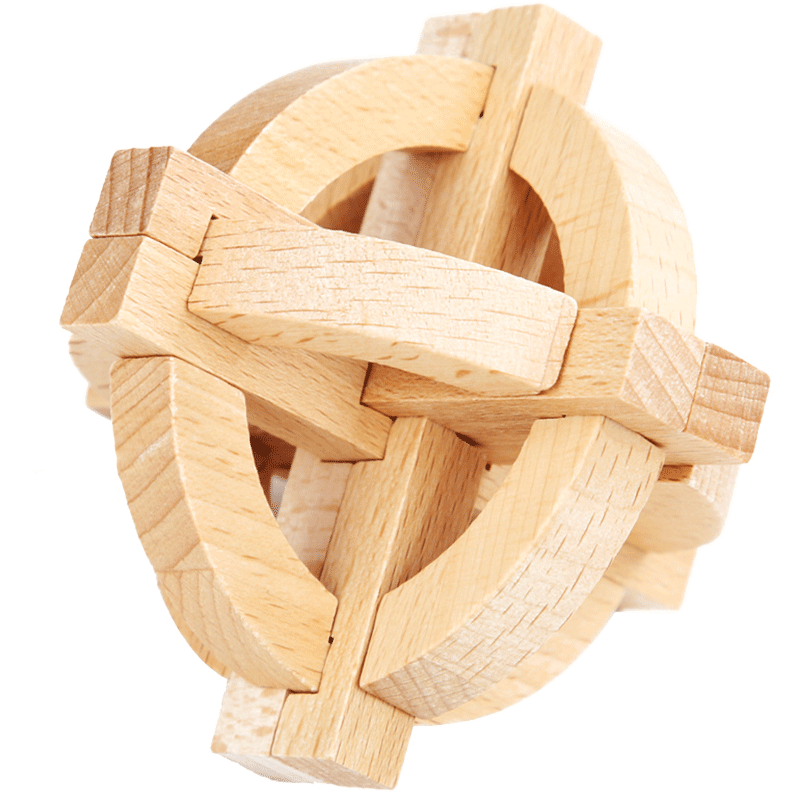 鲁班锁套装45件儿童九连环成人智力学生孔明锁鲁班锁全套|榉木1-20共