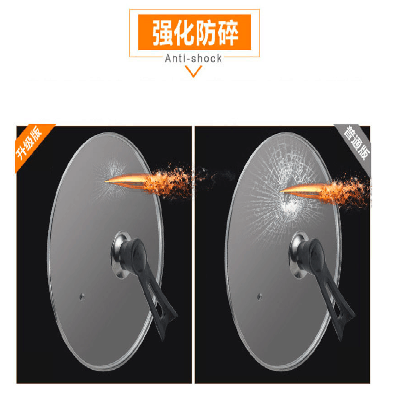 邦仕尼钢化玻璃锅盖玻璃盖子炒锅锅盖透明不粘锅锅盖可立把手家用32CM