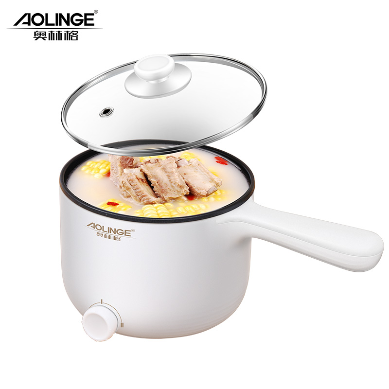 奥林格(AOLINGE) ZG-304 学生锅宿舍小电煮锅寝室家用煮面煲汤迷你小功率电热火锅多功能用锅煎炒煮一体1.2L高清大图