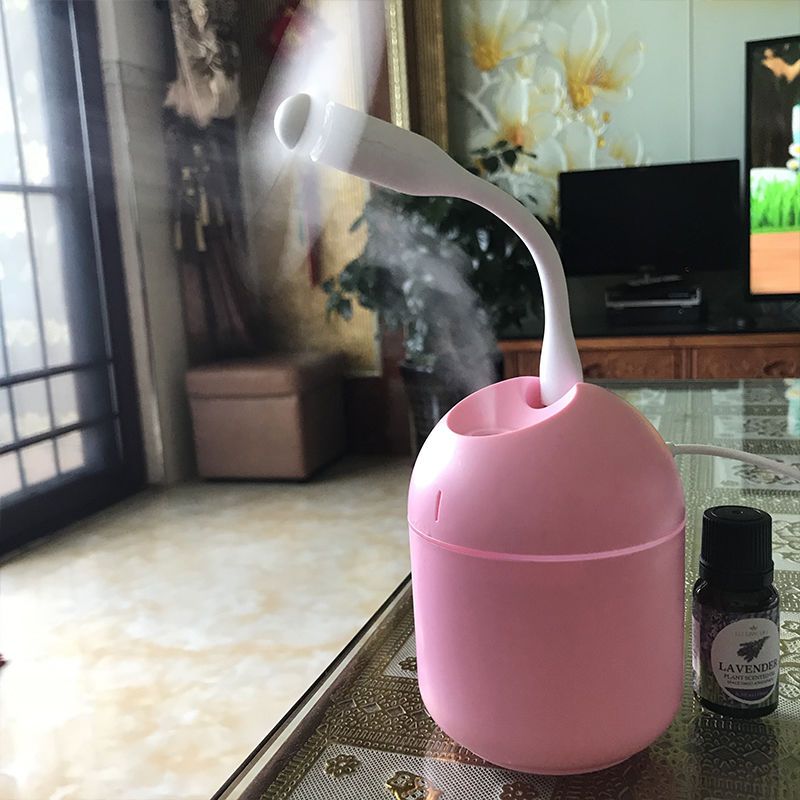 空调房间usb加湿器家用卧室小型迷你汽车载空气净化器大容量香薰|象牙白 加湿器+2个夜灯
