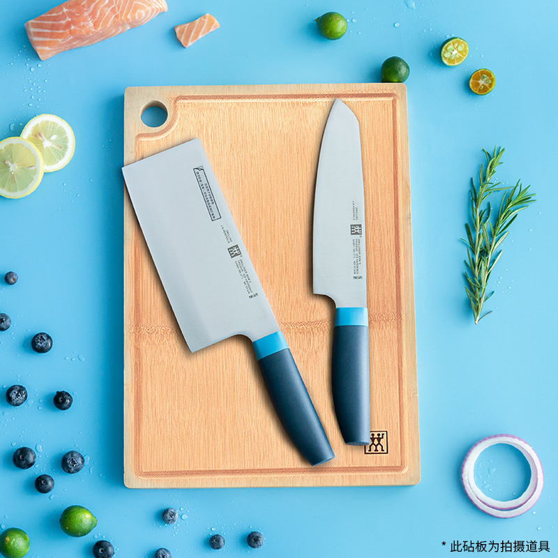 德国双立人(ZWILLING)NOW S蓝莓色中片刀多用刀2件套不锈钢家用厨房切菜刀切片刀组合高清大图