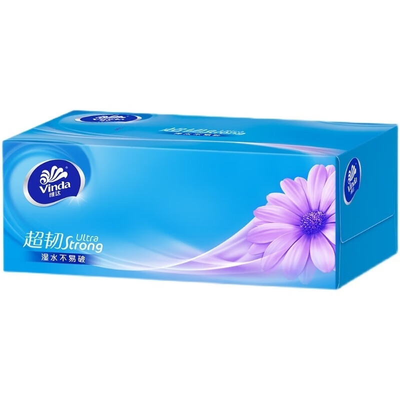 维达Vinda超柔抽纸120抽特大包装强力吸水原木本色健康家居用纸高清大图
