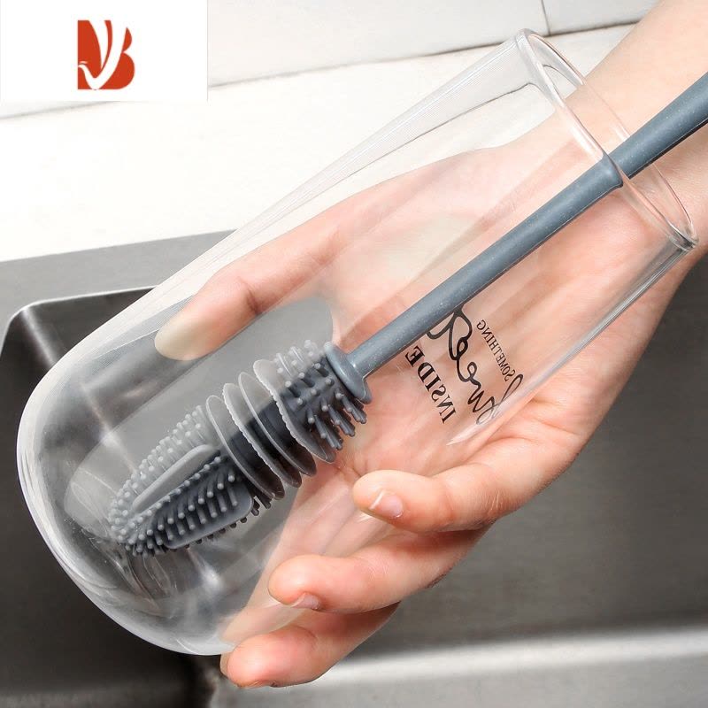 三维工匠洗杯子刷子去污器无死角专用清洁刷奶瓶破壁机长柄硅胶家用杯刷图片