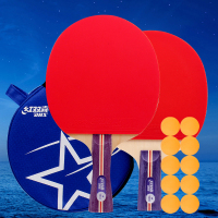 红双喜乒乓球拍2只装双拍1星2星3星直横兵乓球拍ppq乒乓球成品拍