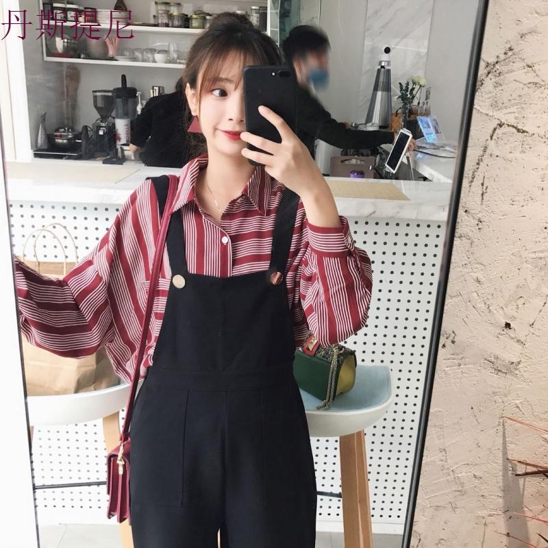 胖妹妹秋装微胖套装2018新款显瘦背带阔腿裤省心搭配两件套女装