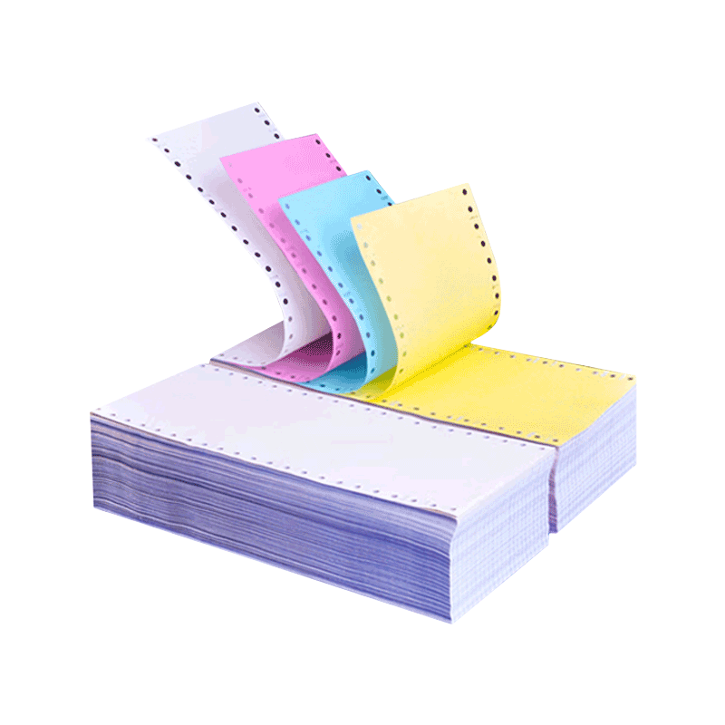 章楷 电脑打印纸120四联二等分 彩色 800页/箱高清大图