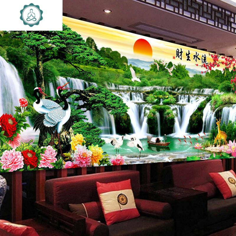 满钻粘点砖贴贴十字绣迎客松2020年新款客厅山水秀 封后 [5d钻石画满