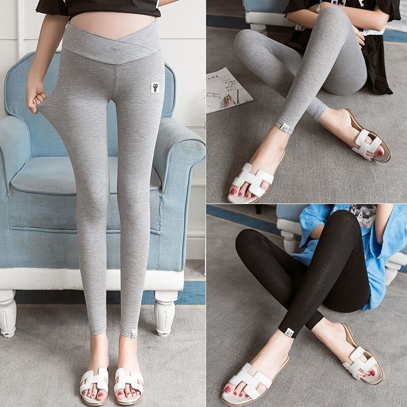 迪鲁奥(DILUAO)孕妇打底裤夏季时尚薄款九分裤2021莫代尔低腰孕妇裤子夏装小脚裤图片