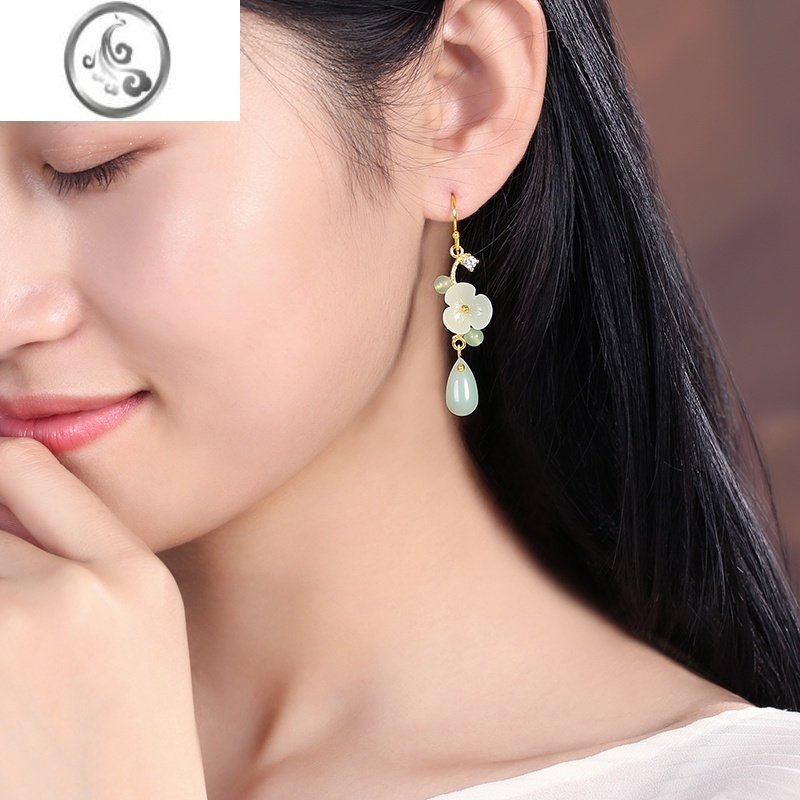 jimi古风旗袍耳女汉服耳坠耳饰复古配饰国风耳夹古装新中式无耳洞耳环