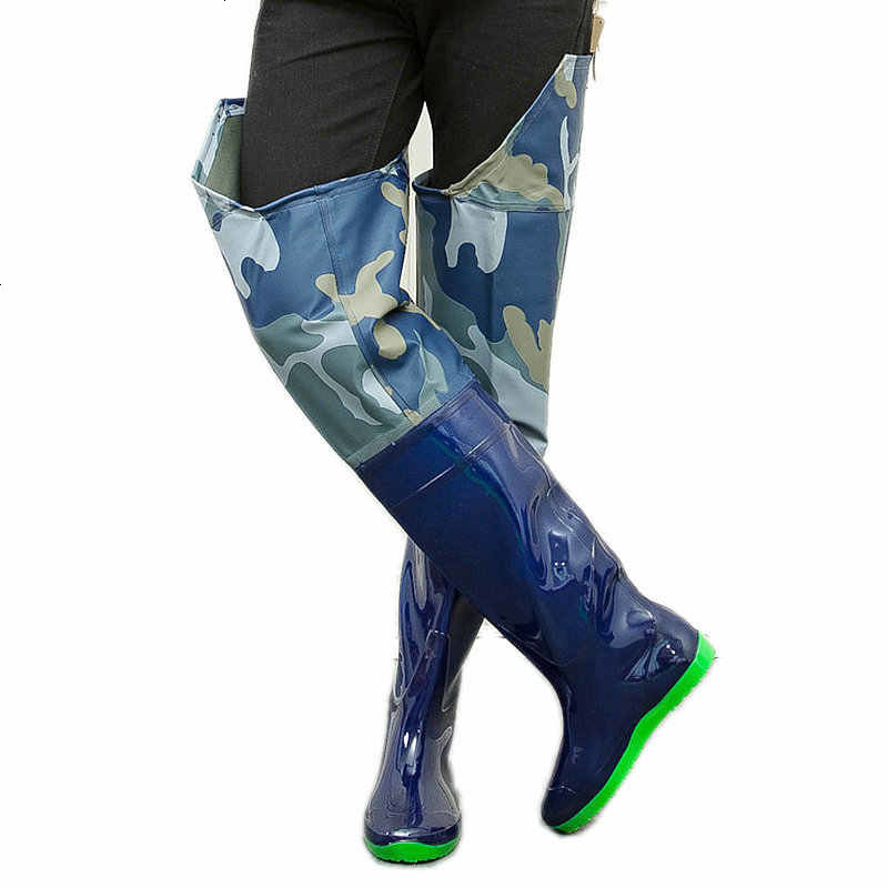 水裤稻田半身插秧新款鱼尾冬季防风男女加厚透气连体下水雨鞋长裤橡胶
