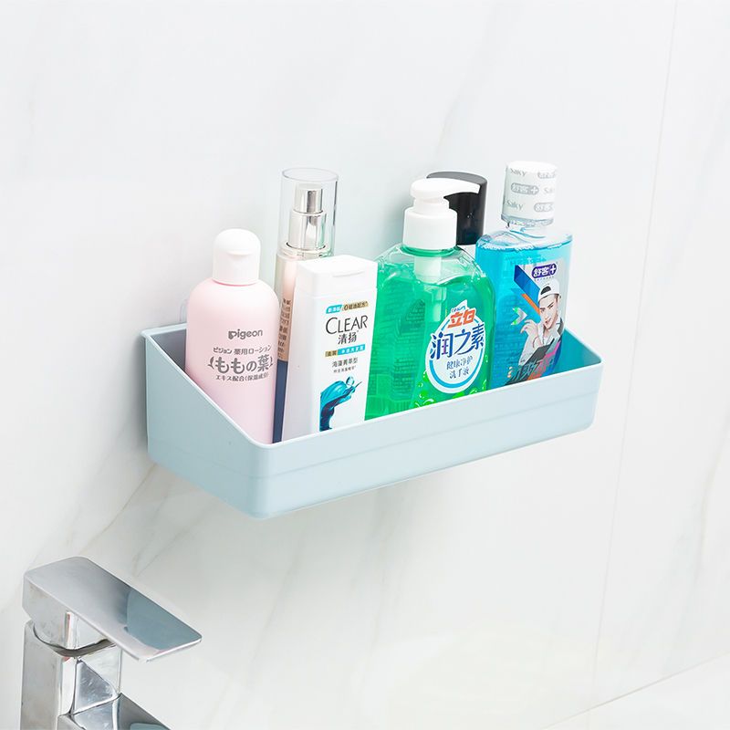 浴室卫生间置物架免打孔厨房调料收纳架厕所墙上多功能壁挂置物篮|海之蓝 [4个装]四季发财