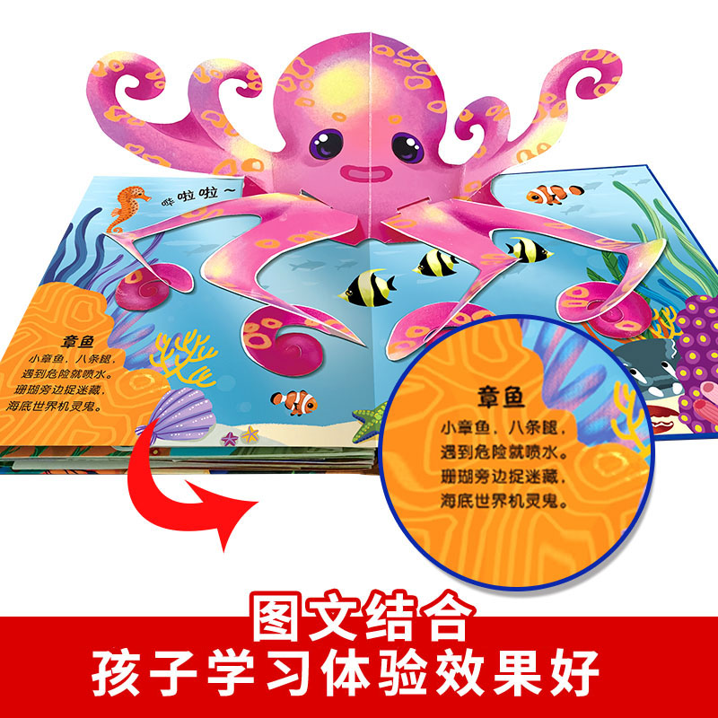[2册]自我保护+动物捉迷藏 [正版]动物捉迷藏立体书 趣味情景立体翻翻书科普揭秘系列3-9岁儿童动物森林海洋高铁百科书高清大图