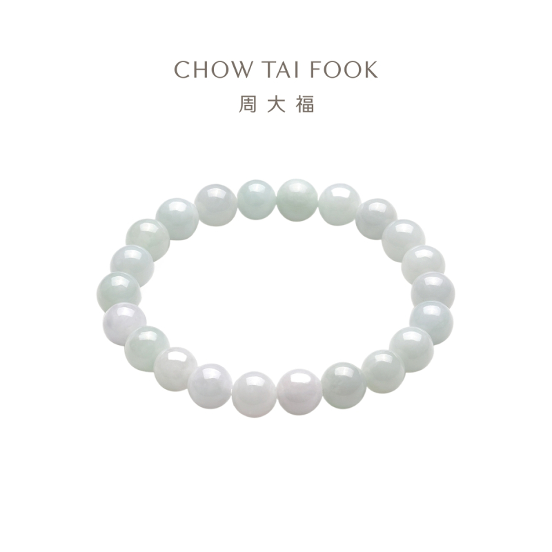 周大福 温润典雅 翡翠玉弹力绳手链 K63884