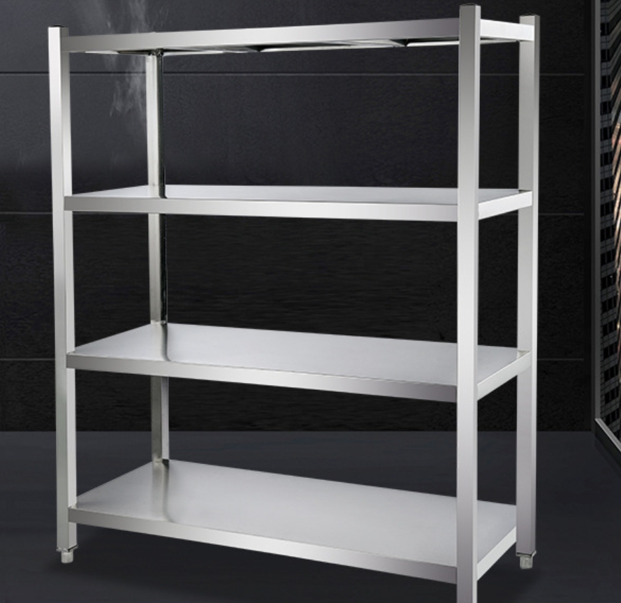 四层焊接平板货架1200*500*1550 304不锈钢材质厚度1.0mm纯不锈钢平板货架简易多用途置物架高清大图