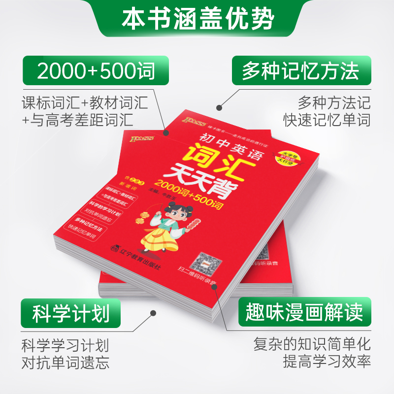 英语词汇 初中通用 [正版]2025新版初中英语词汇天天背2000词+500词全国通用版七八九年级掌中宝单词手册小本口袋高清大图