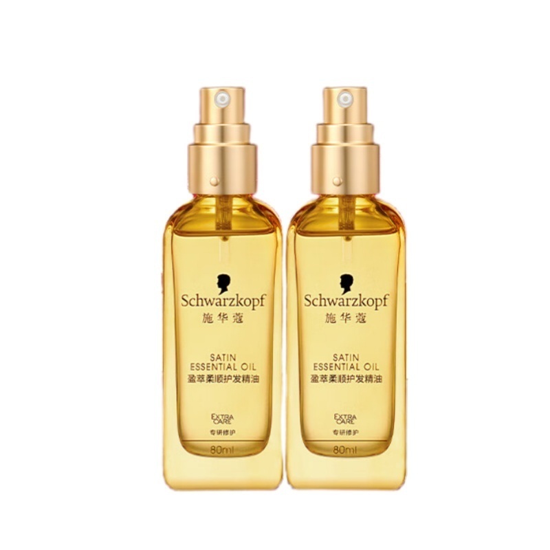 施华蔻(Schwarzkopf)盈萃韧养护发精油80ml*2(沐光瓶 修护干枯 柔顺亮泽 免洗不油腻)