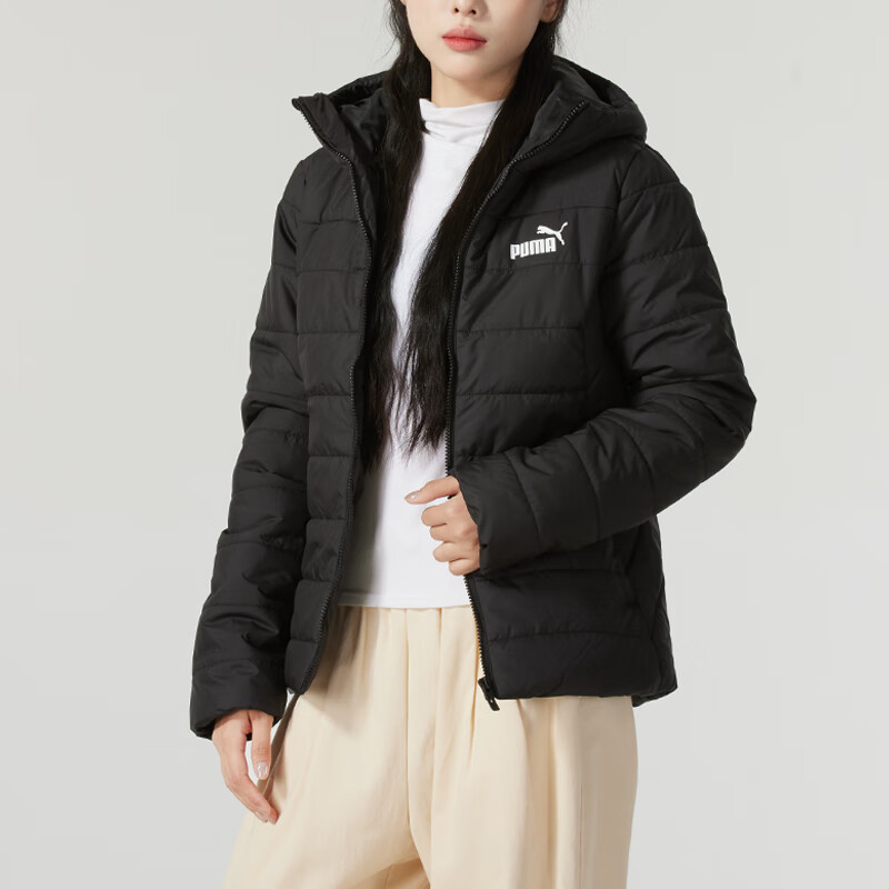 彪马(Puma)女装新款运动服户外出行防风保暖连帽棉服夹克外套672279-01 ZP高清大图