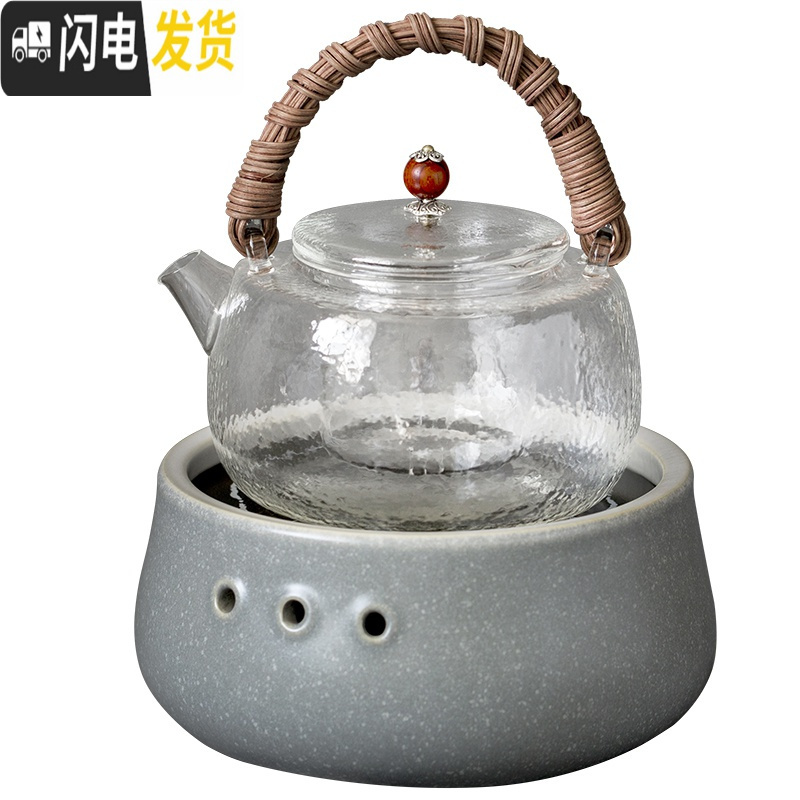 三维工匠家用陶瓷烧水壶煮茶炉玻璃藤编提梁壶电陶炉煮茶器功夫泡茶壶 雾烧--天机镜电陶炉+天然藤编玻璃提梁壶(带内胆)茶具高清大图