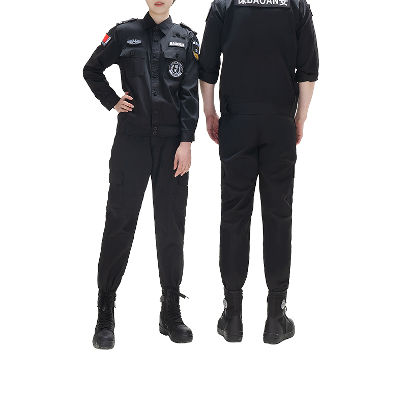 TM009 网格夏装长袖保安服源头工厂 面料款式可定制 S-5XL 套高清大图