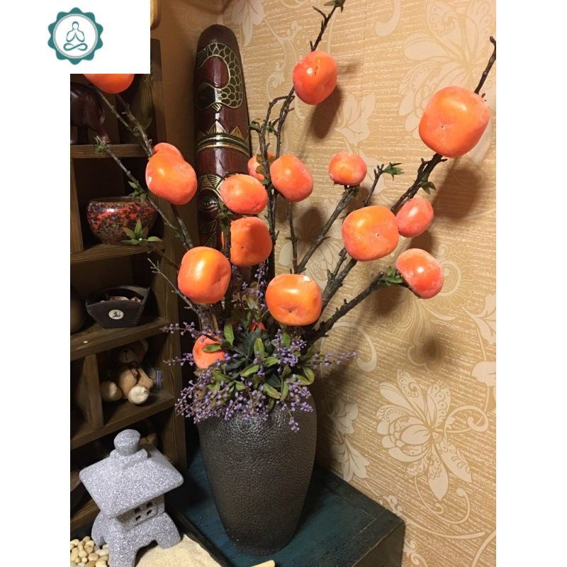 仿真花柿子枝干枝干花仿真果实花瓶插花树枝水果枝封后柿子枝 红色 干树枝报价 参数 图片 视频 怎么样 问答 苏宁易购