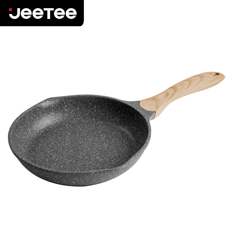 Jeetee吉特不粘少油烟麦饭石平底锅不粘锅牛排煎锅煎蛋锅煎饼锅家用锅具20cm电磁炉燃气灶通用MFJP001-20
