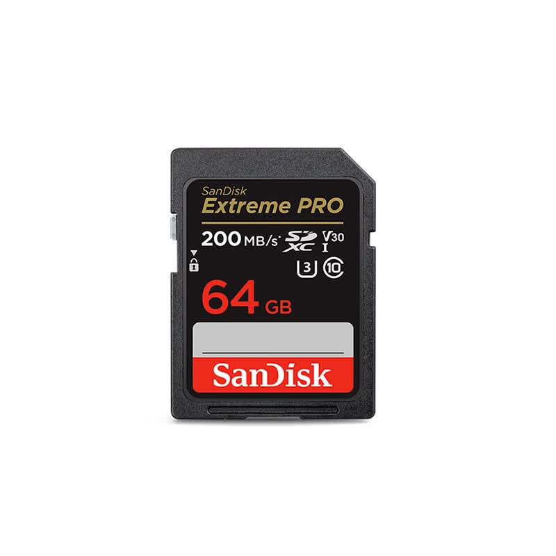 闪迪(SanDisk)64GB SD内存卡 4K V30 U3 C10 相机存储卡 读速200MB/s