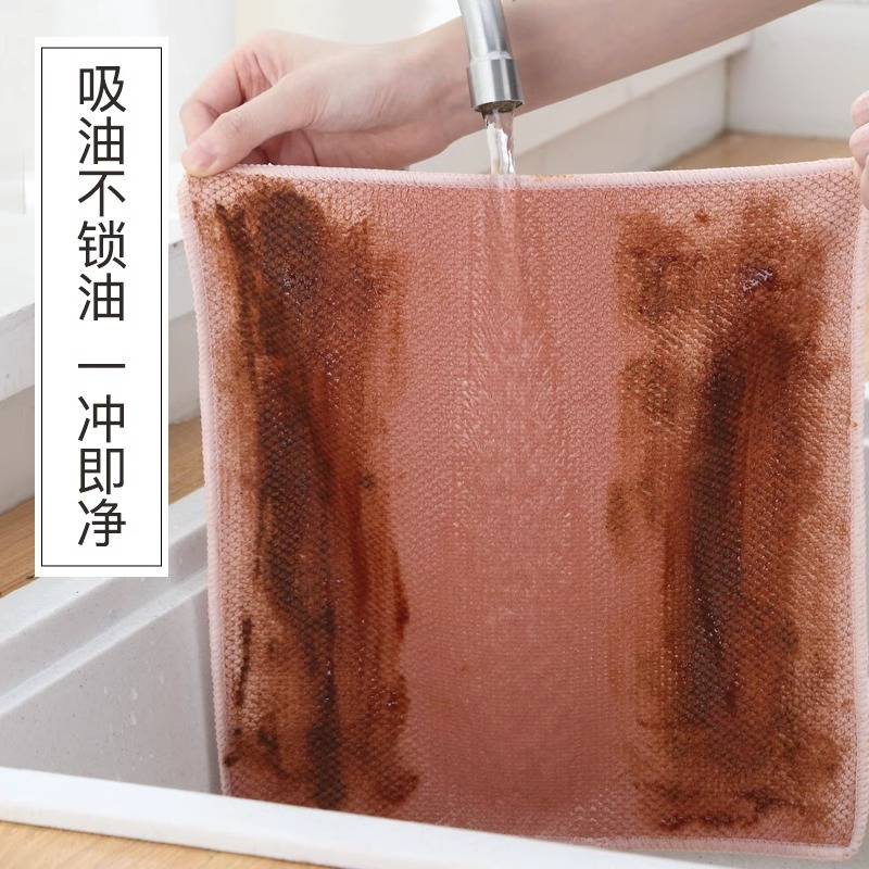 华普思艺组合装303竹纤维抹布厨房专用吸水不易沾油掉毛洗碗布玉米粒抹布油利除擦碗桌子百洁布布高清大图