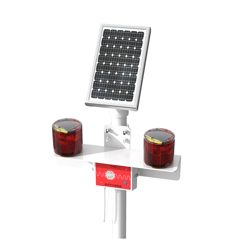 立华王LH3712太阳能语音警示灯 红色语音提示靠近报警高清大图