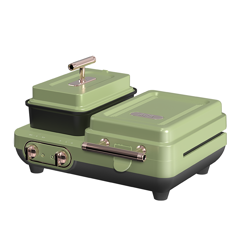 北美电器(ACA) ALY-65ZC02J 多功能早餐机不粘烤盘可拆华夫饼三明治