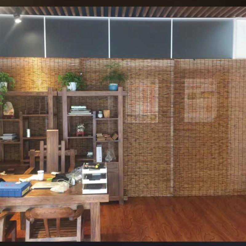 复古碳化芦苇帘子遮阳竹卷帘店铺墙面门帘茶室隔断窗帘草席帘