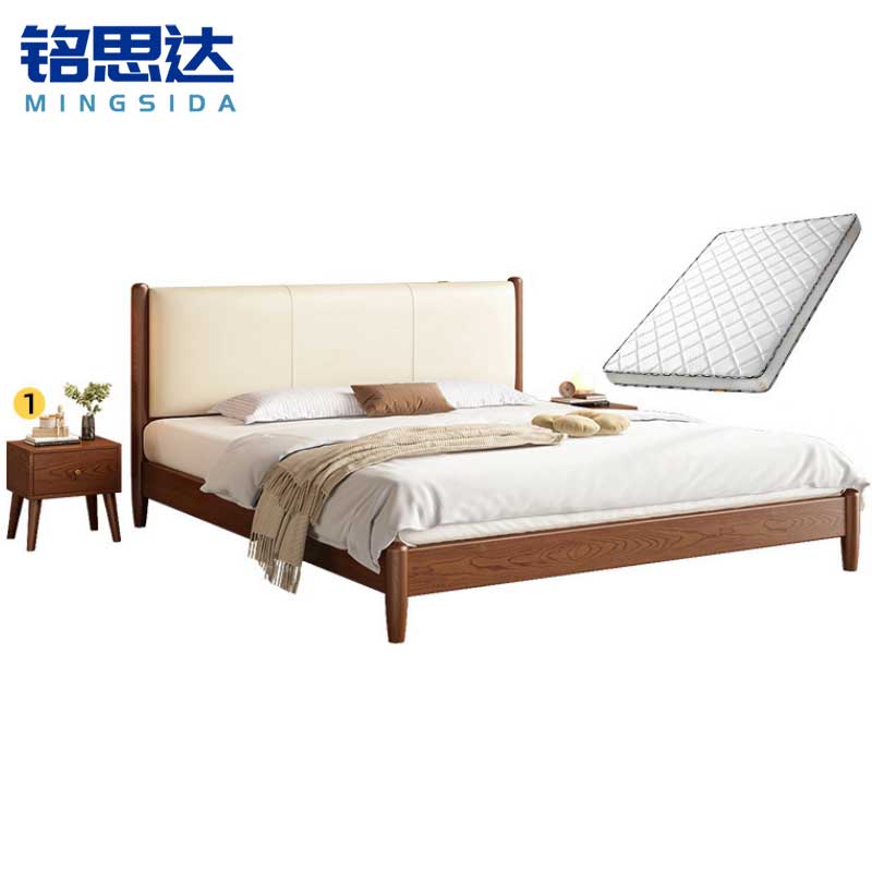 铭 思达 实 木软包床高清大图