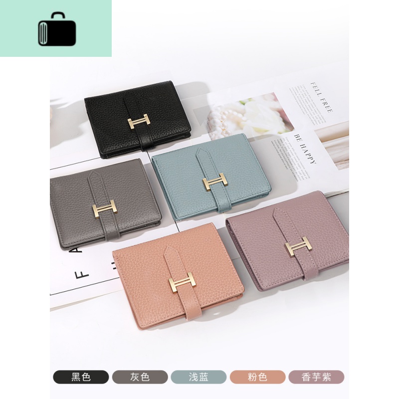 钱包女短款皮简约折叠两折女士2020新款小钱夹皮夹防盗刷卡包薄NEW LAKE高清大图