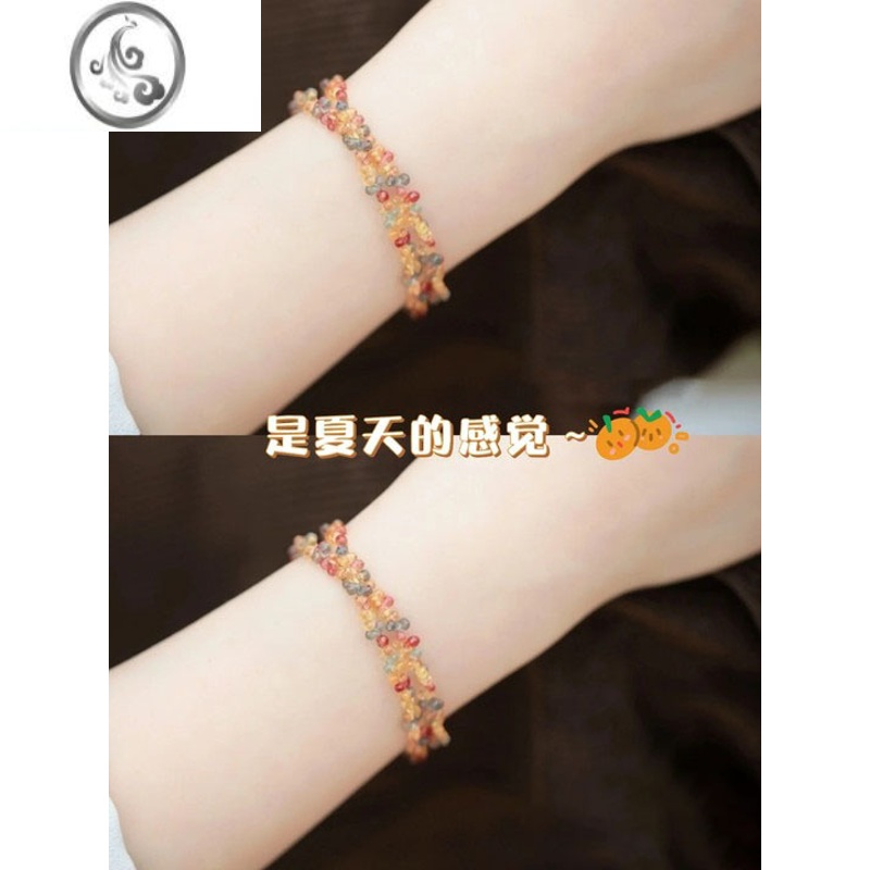 JiMi橘子洲适合夏日佩戴小众手链文艺女款俏皮精致串珠仿水晶手链高清大图