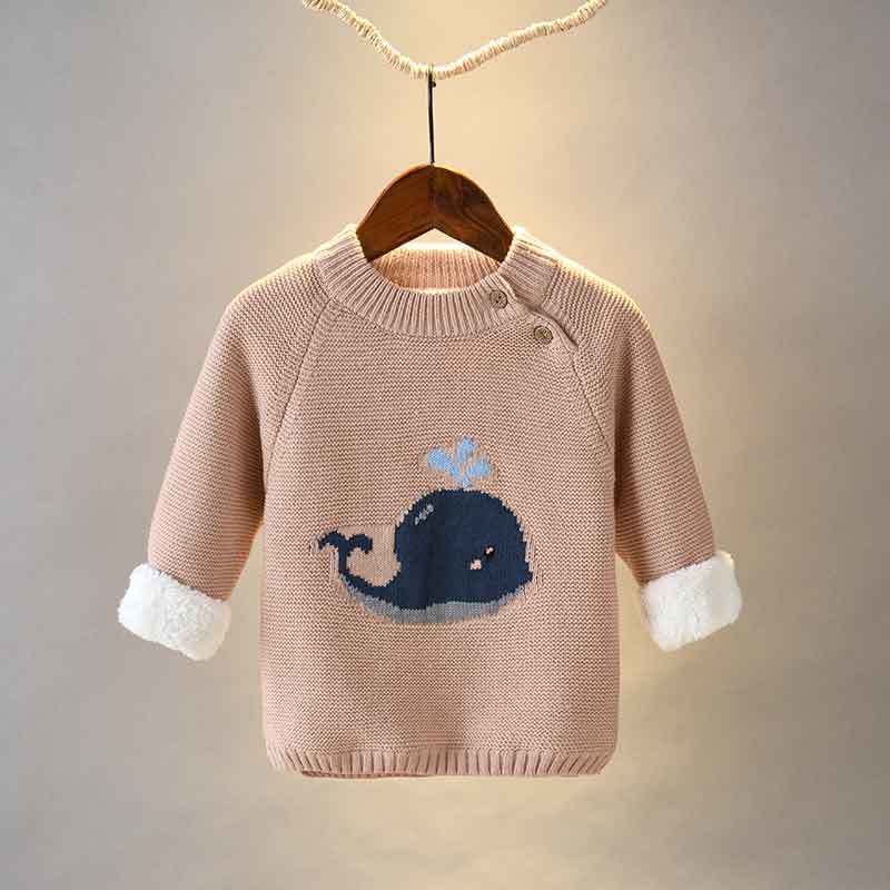 宝宝毛衣男童加厚加绒上衣女童毛线衣新生儿宝妞按冬装婴儿针织衫