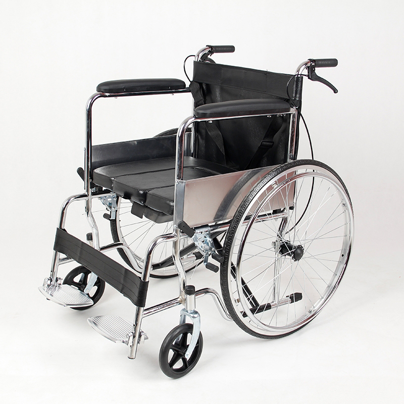 妙坤 功能轮椅 皮革加厚坐垫 带坐便盆高清大图