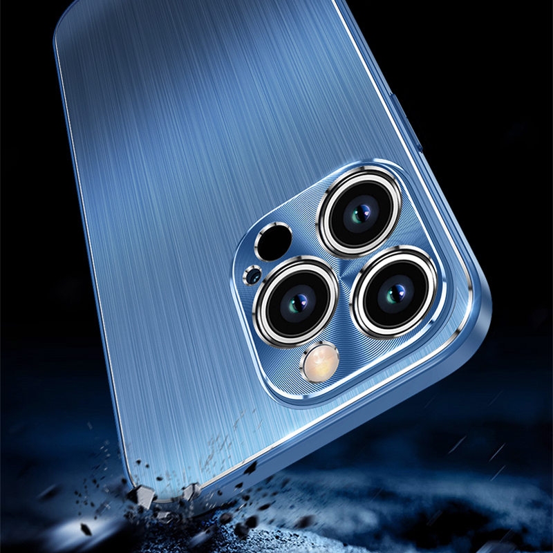魅爱琳 iPhone14/苹果14Pro Max/Plus手机壳保护套外壳 轻薄金属拉丝防摔 时尚软边散热 炫酷潮时尚
