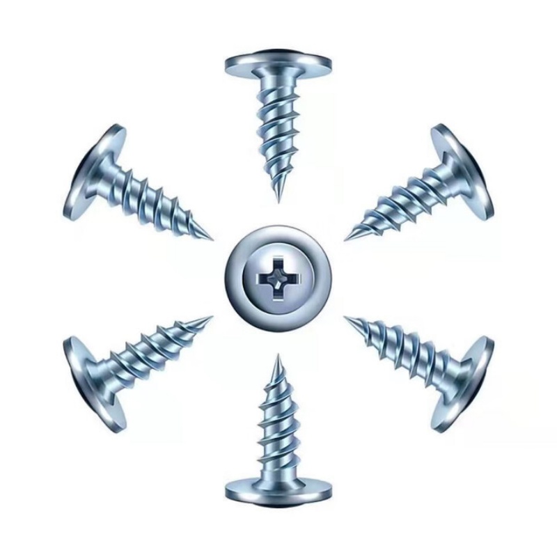 Jianjtx十字圆头带垫自攻螺丝4mm*2.5mm大扁头木螺丝高强度大扁头自攻钉尖头高清大图