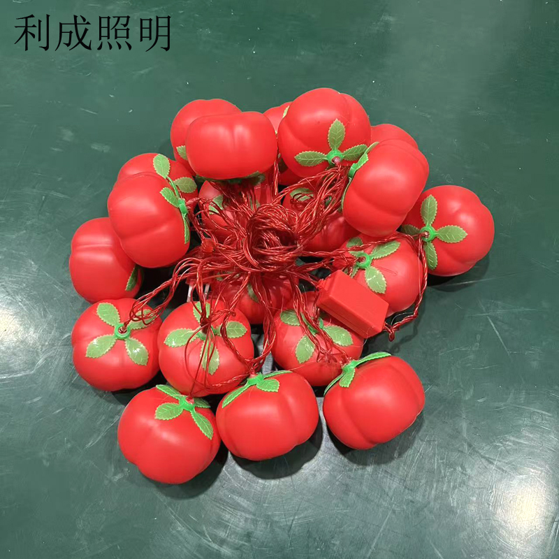 利成照明 LED灯笼串 10米20灯 柿子款 红色高清大图