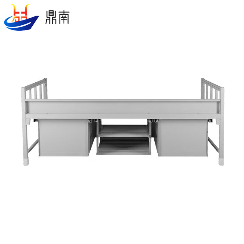 鼎南双层床钢制床公寓宿舍加厚班排单人床含床下柜鞋柜高清大图