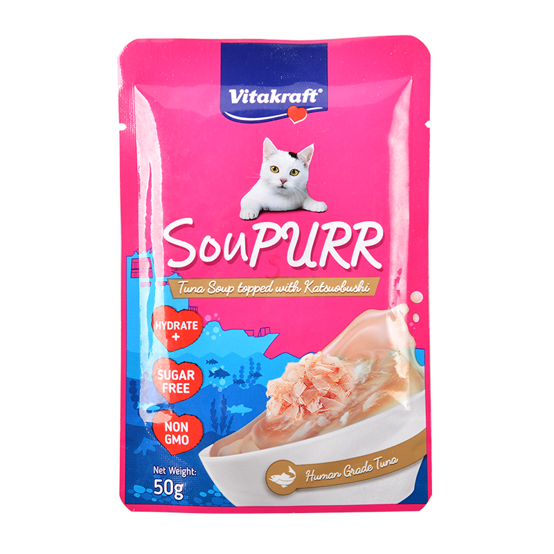 卫塔卡夫VITAKRAFT成猫猫咪湿粮含金枪鱼配方添加鲣鱼高汤软包罐头50g