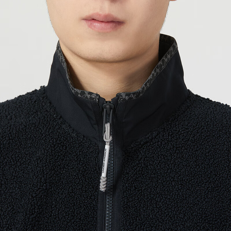 安德玛(UNDERARMOUR)男装新款时尚潮流针织夹克舒适透气户外休闲加绒外套1373277-001 ZP高清大图