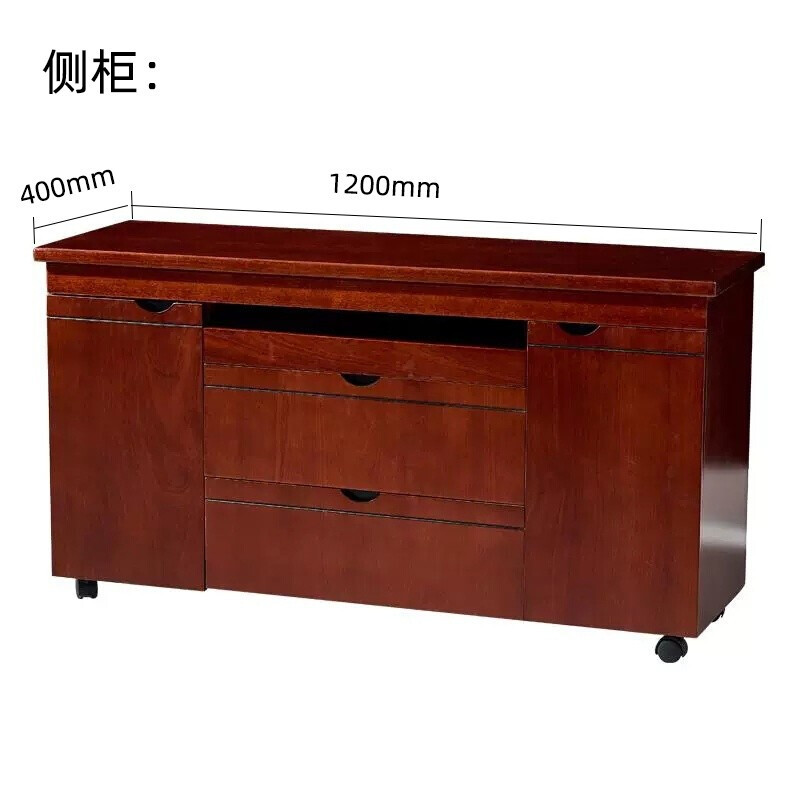 鑫金虎 油漆办公桌现代中式办公实木贴皮老板桌经理桌 1400*700*760(单位:mm)