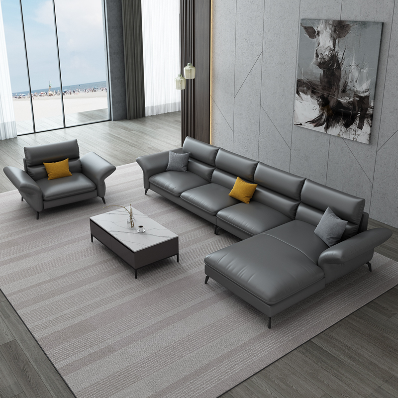极简约现代多功能乳胶真皮艺沙发组合ciaa北欧客厅小户型客厅家具套装