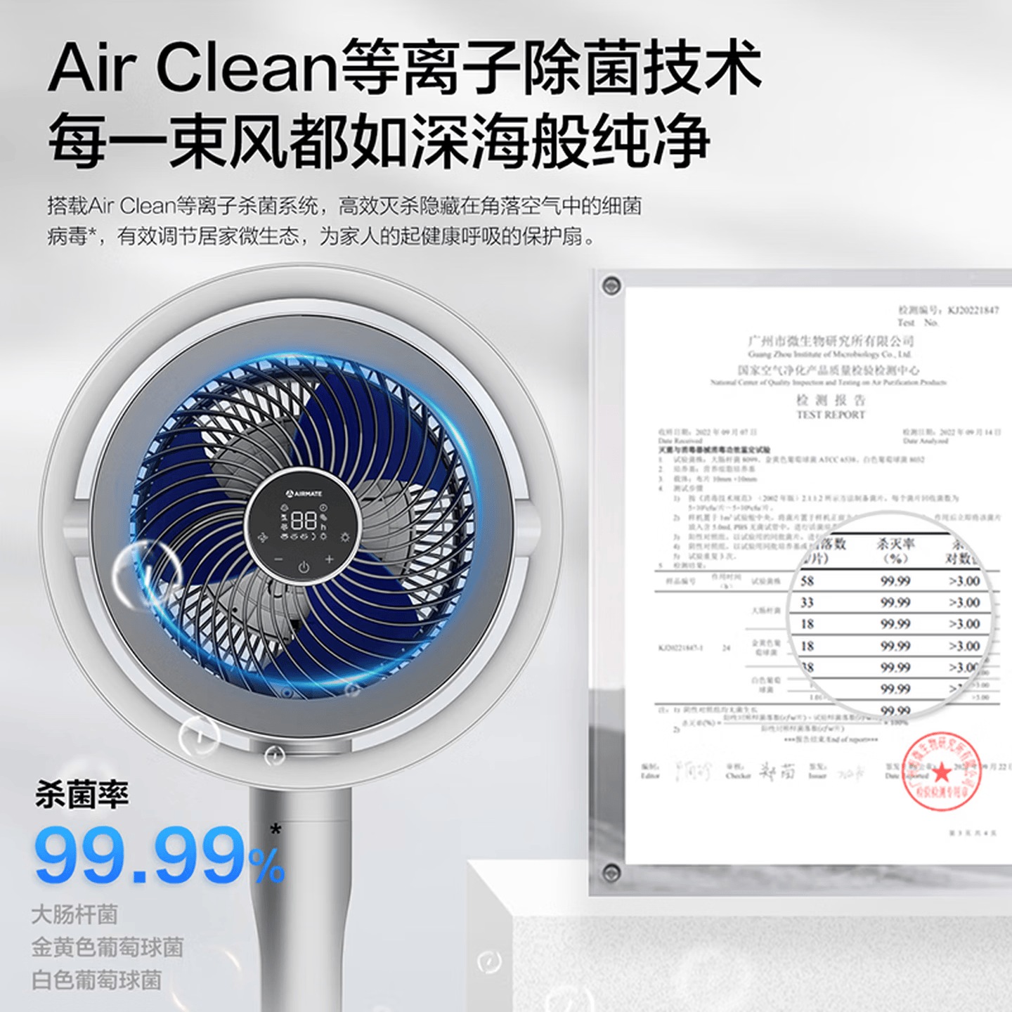 艾美特(Airmate) AIR11 PRO 风扇 变频 24W 32档 空气循环扇轻音家用电风扇 等离子净化除菌高清大图