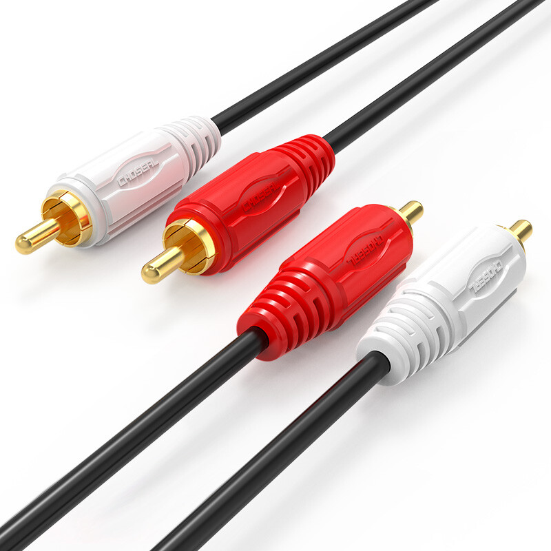 秋叶原 双莲花音频线 二对二功放连接音箱线红白2rca信号线连接线手机音响功放转接线 双莲花音频线黑色QS401 40米高清大图